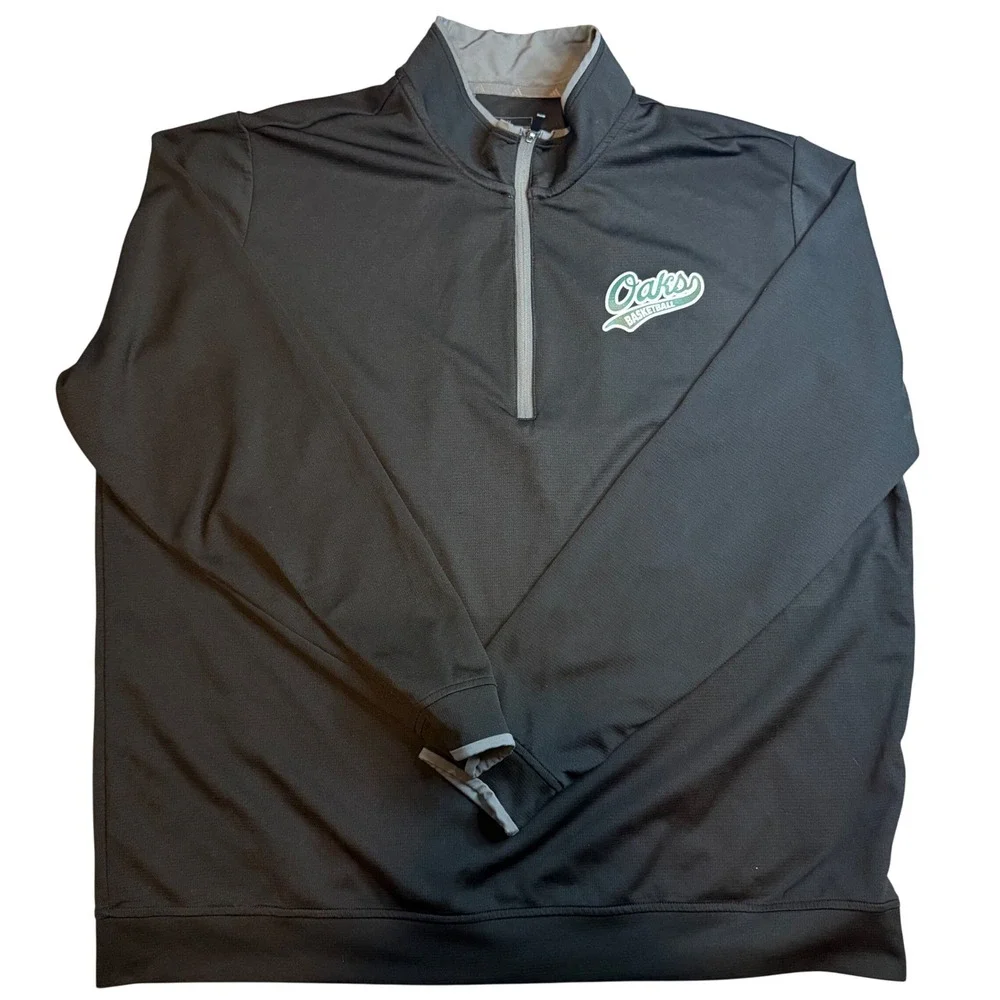 Adidas Oaks Basketball Quarter Zip Pullover Black Mens 2XL Long Sleeve‎ Athletic